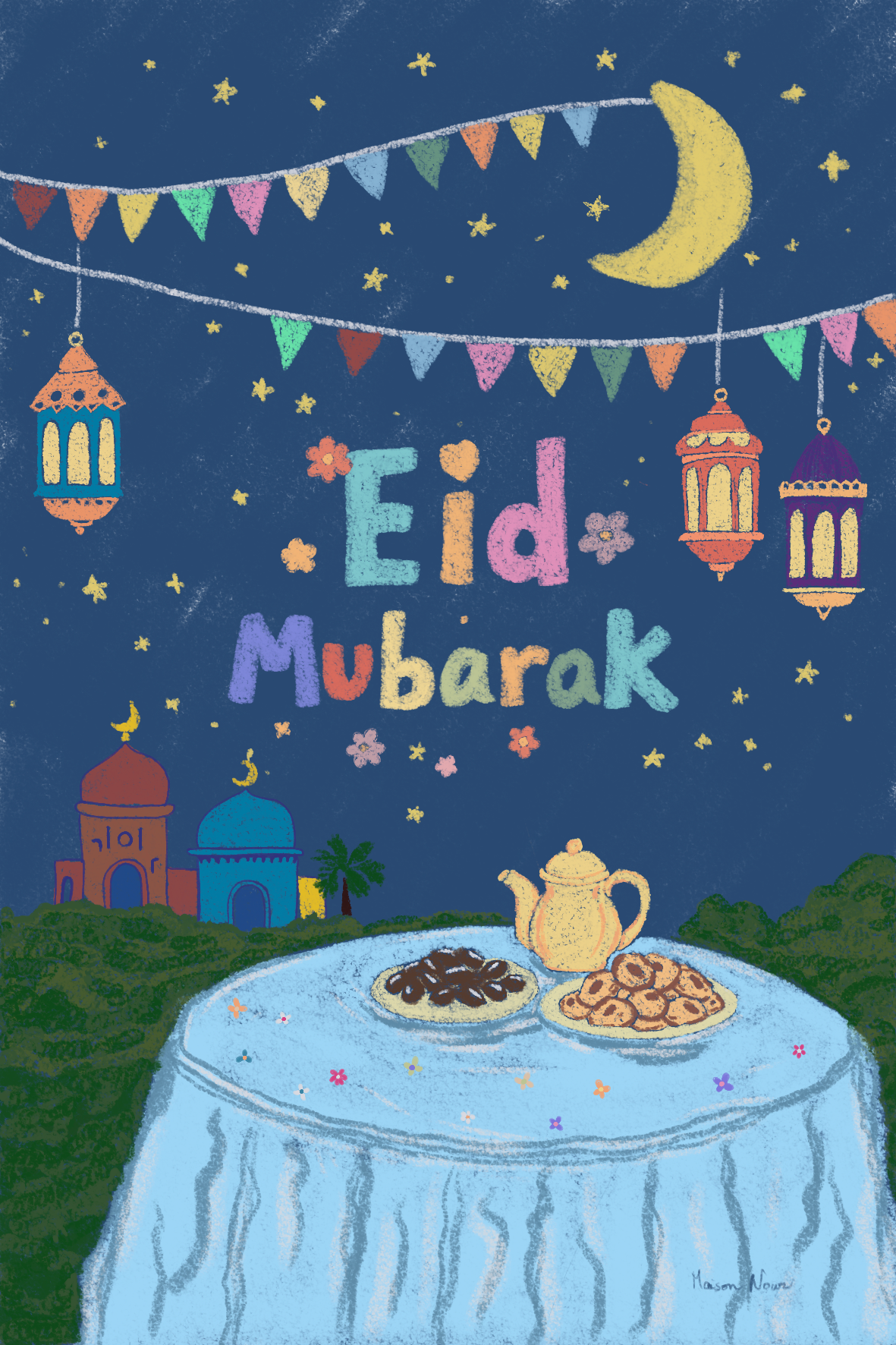 Pack 4 cartes eid mubarak